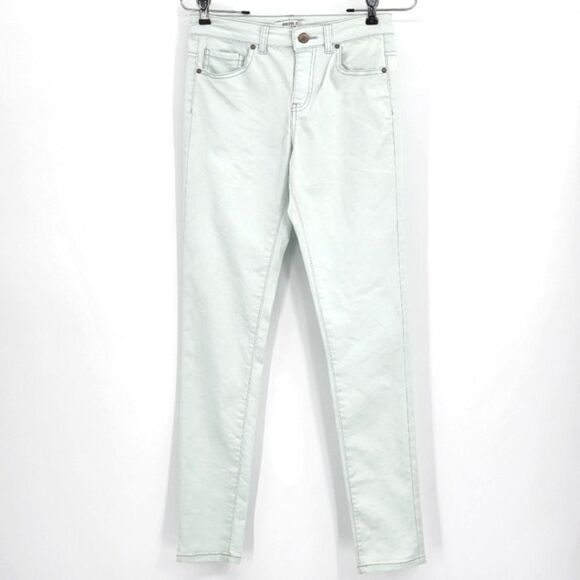 Forever 21 Jeans Womens Size 26 Light Mint Green Denim Mid Rise Skinny Leg - Picture 1 of 8